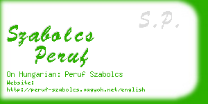 szabolcs peruf business card